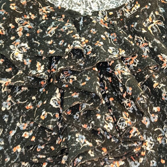 Lauren Ralph Lauren Stretch Lace Ruffled Bib Split Neck Top plus size 2X - Picture 4 of 11